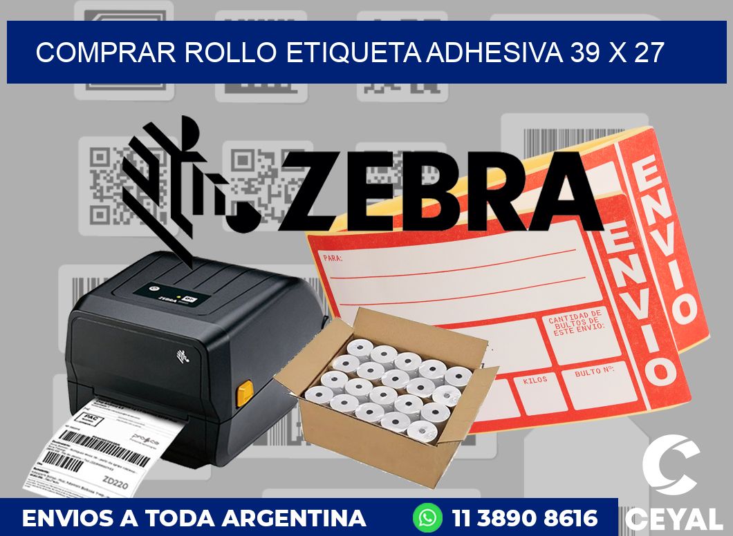 Comprar rollo etiqueta adhesiva 39 x 27