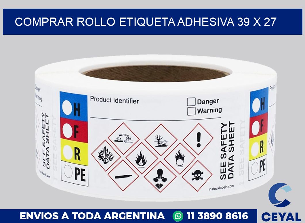 Comprar rollo etiqueta adhesiva 39 x 27
