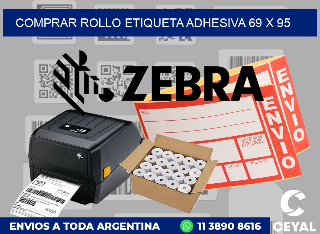Comprar rollo etiqueta adhesiva 69 x 95