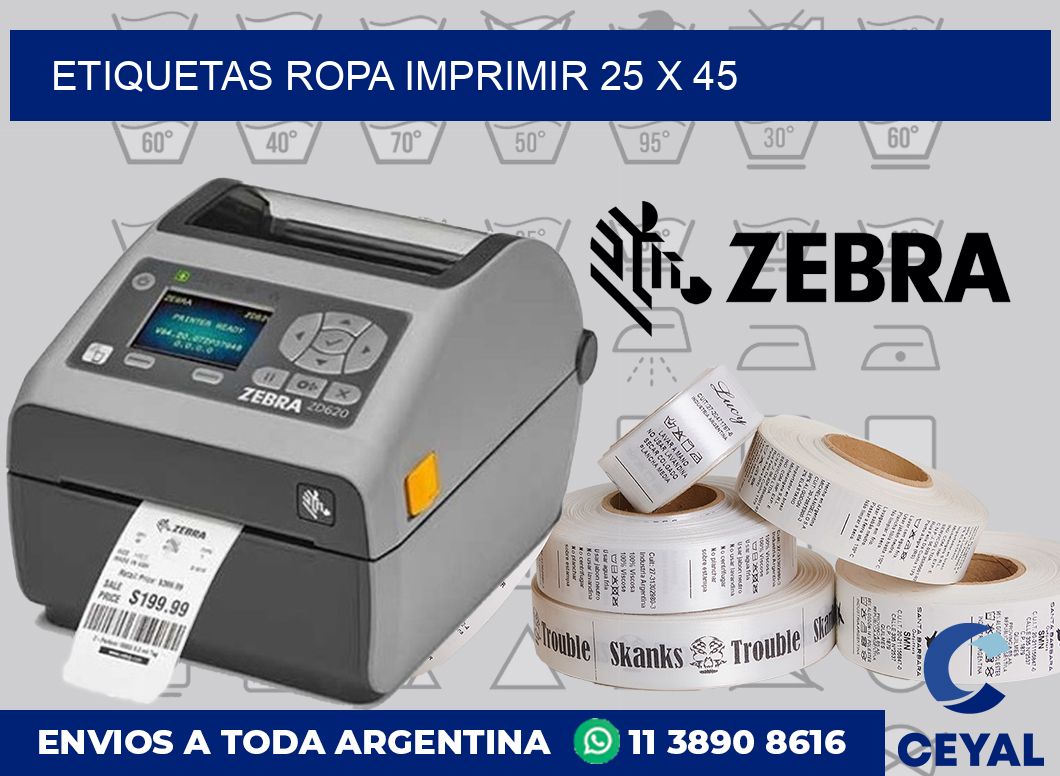 Etiquetas ropa imprimir 25 x 45