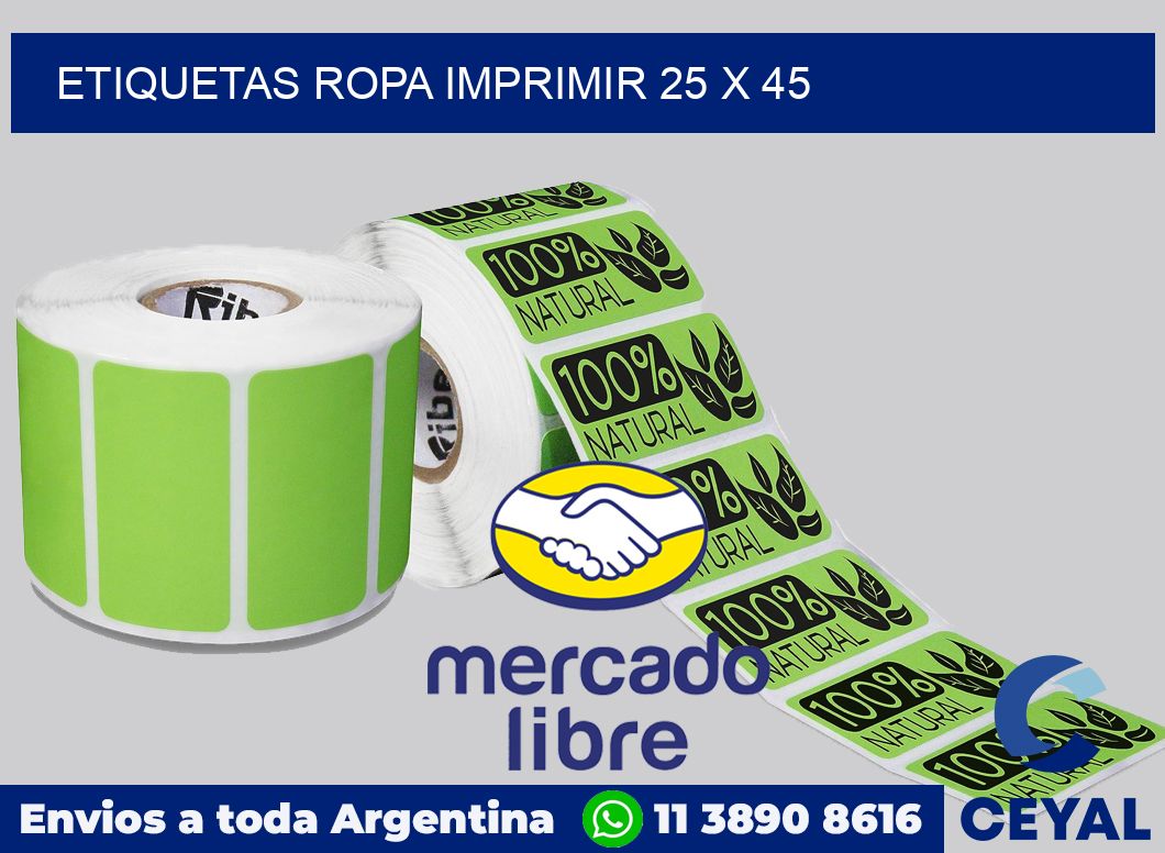 Etiquetas ropa imprimir 25 x 45