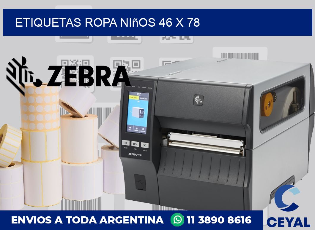Etiquetas ropa niños 46 x 78