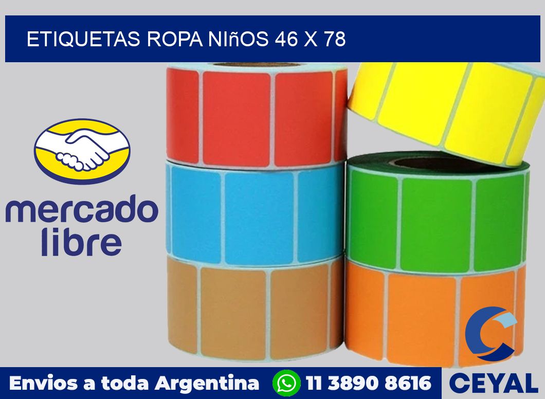 Etiquetas ropa niños 46 x 78