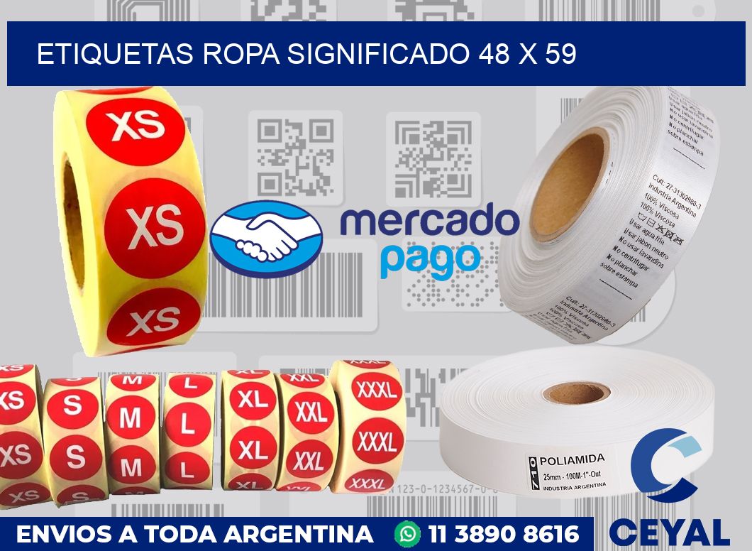 Etiquetas ropa significado 48 x 59