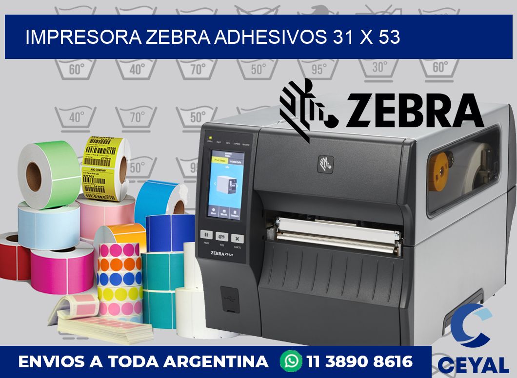 Impresora Zebra adhesivos 31 x 53