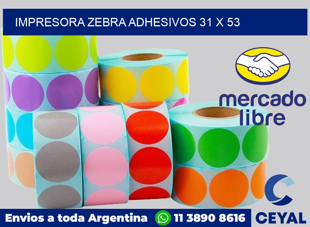 Impresora Zebra adhesivos 31 x 53