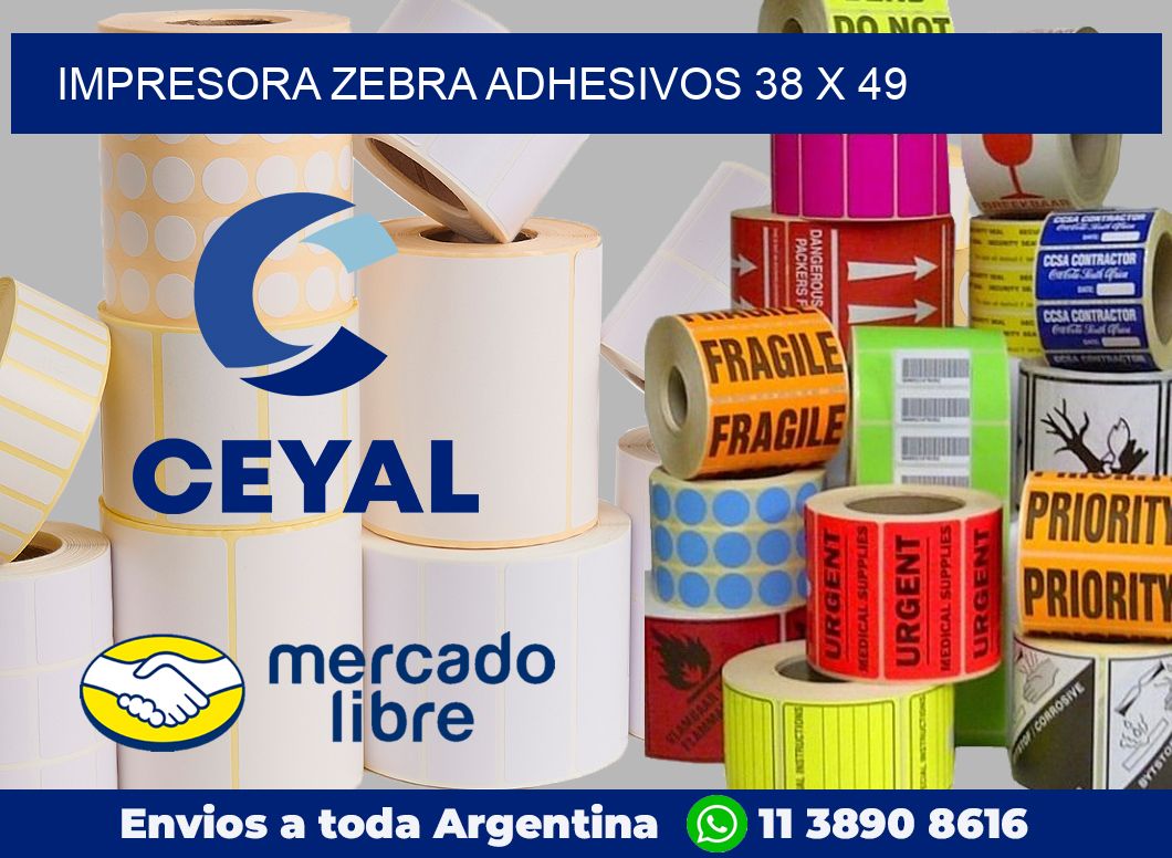 Impresora Zebra adhesivos 38 x 49