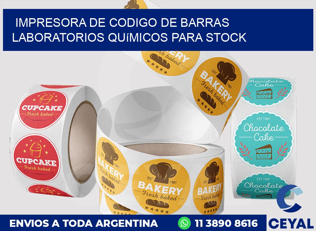 Impresora de codigo de barras Laboratorios químicos para stock
