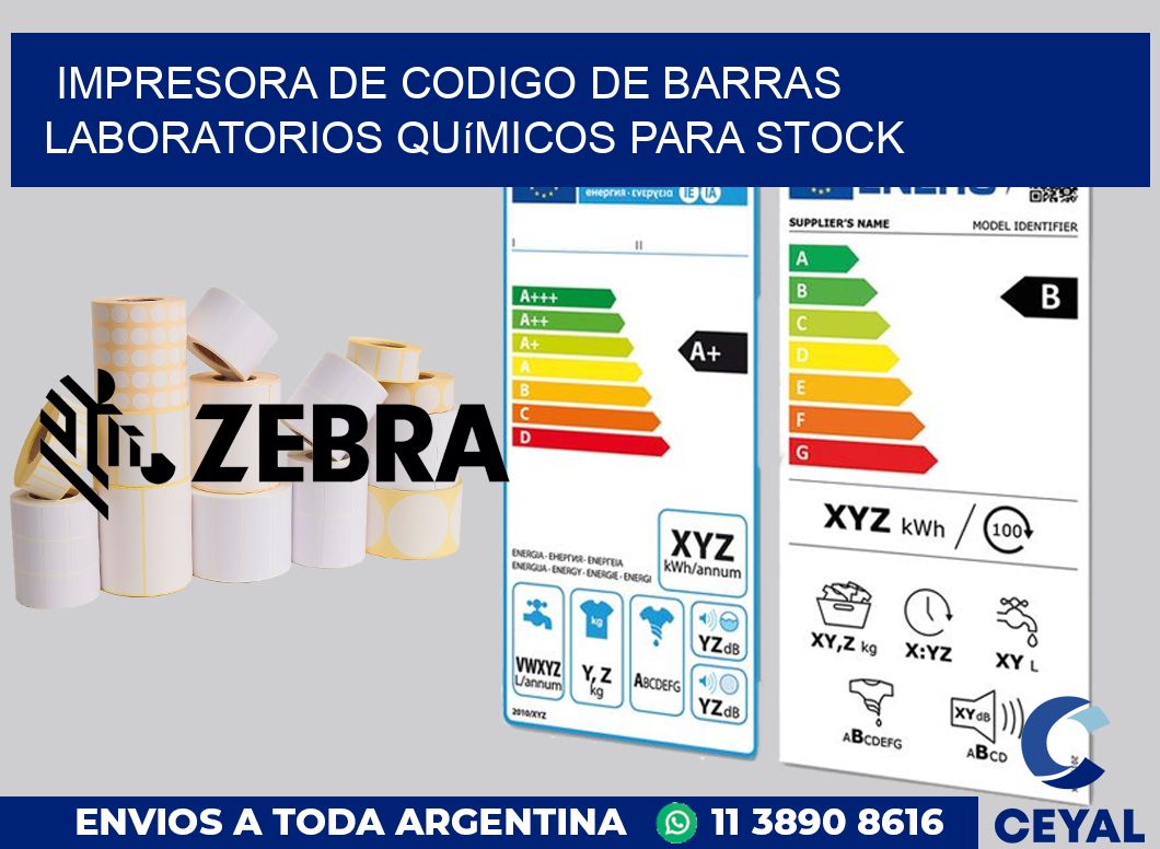 Impresora de codigo de barras Laboratorios químicos para stock