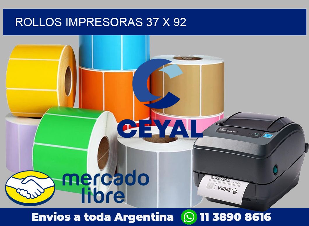 Rollos impresoras 37 x 92