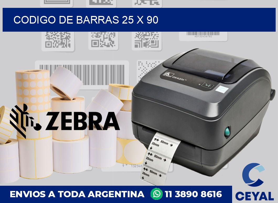 codigo de barras 25 x 90