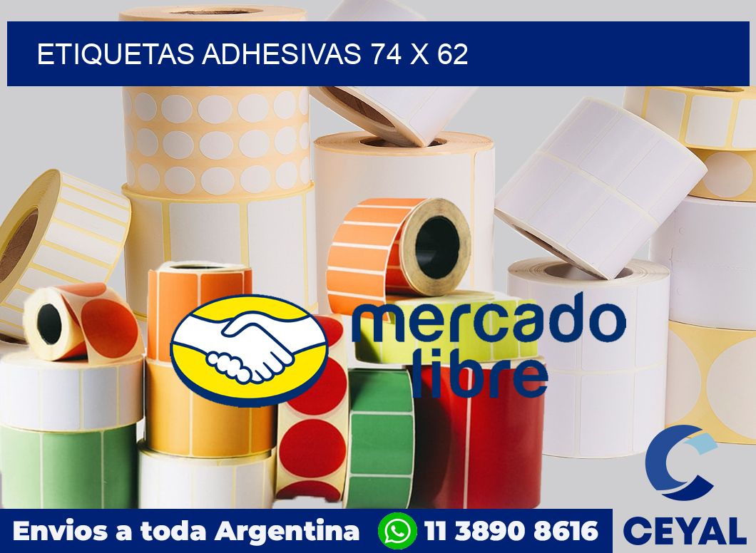 etiquetas adhesivas 74 x 62