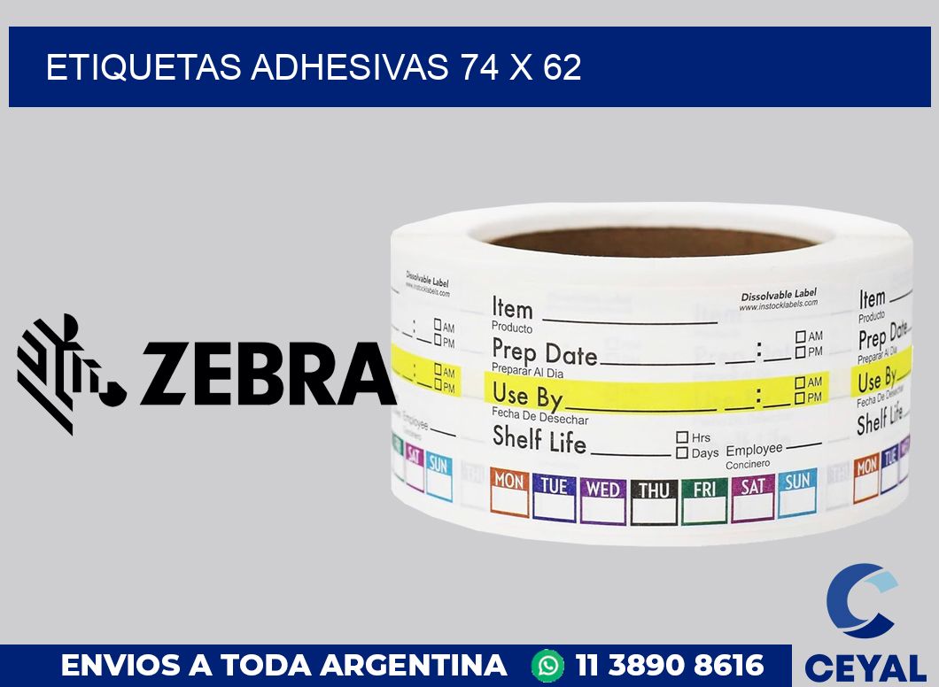 etiquetas adhesivas 74 x 62