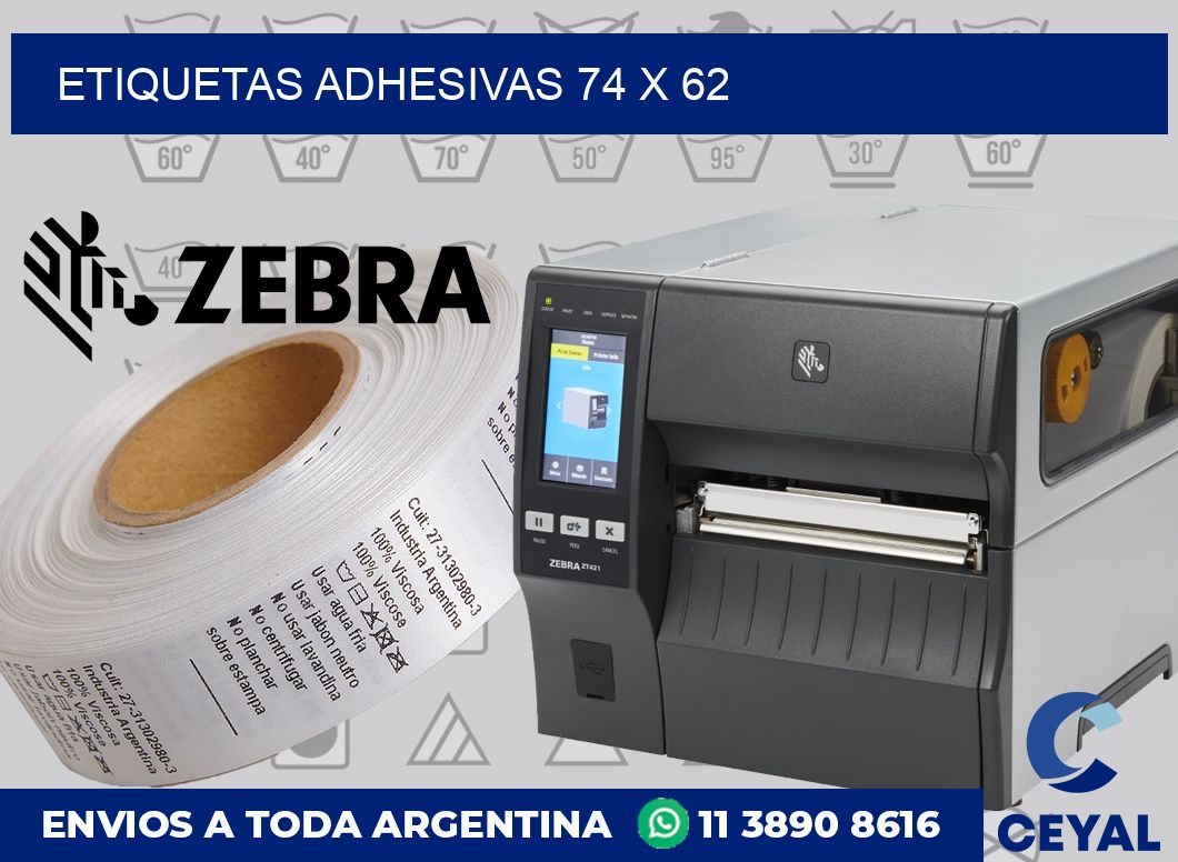 etiquetas adhesivas 74 x 62