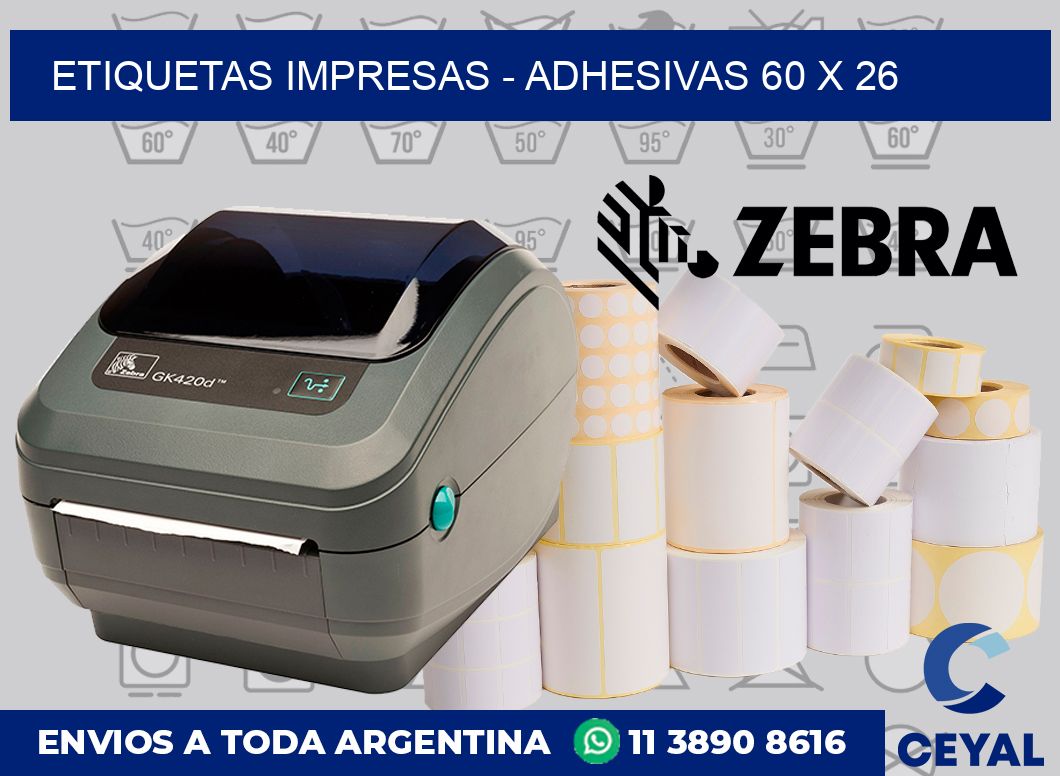 etiquetas impresas – Adhesivas 60 x 26