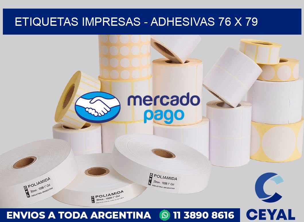 etiquetas impresas - Adhesivas 76 x 79