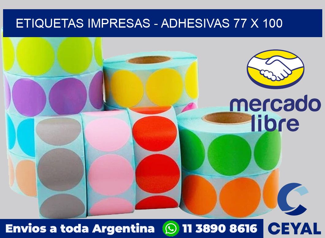 etiquetas impresas - Adhesivas 77 x 100