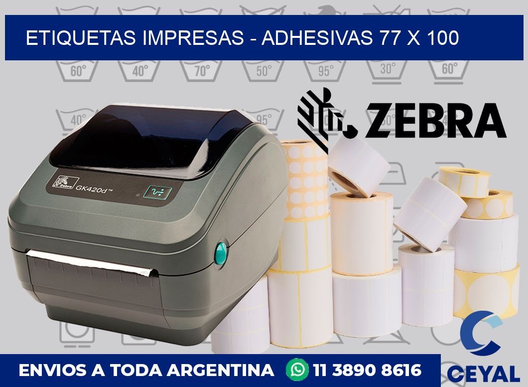 etiquetas impresas – Adhesivas 77 x 100