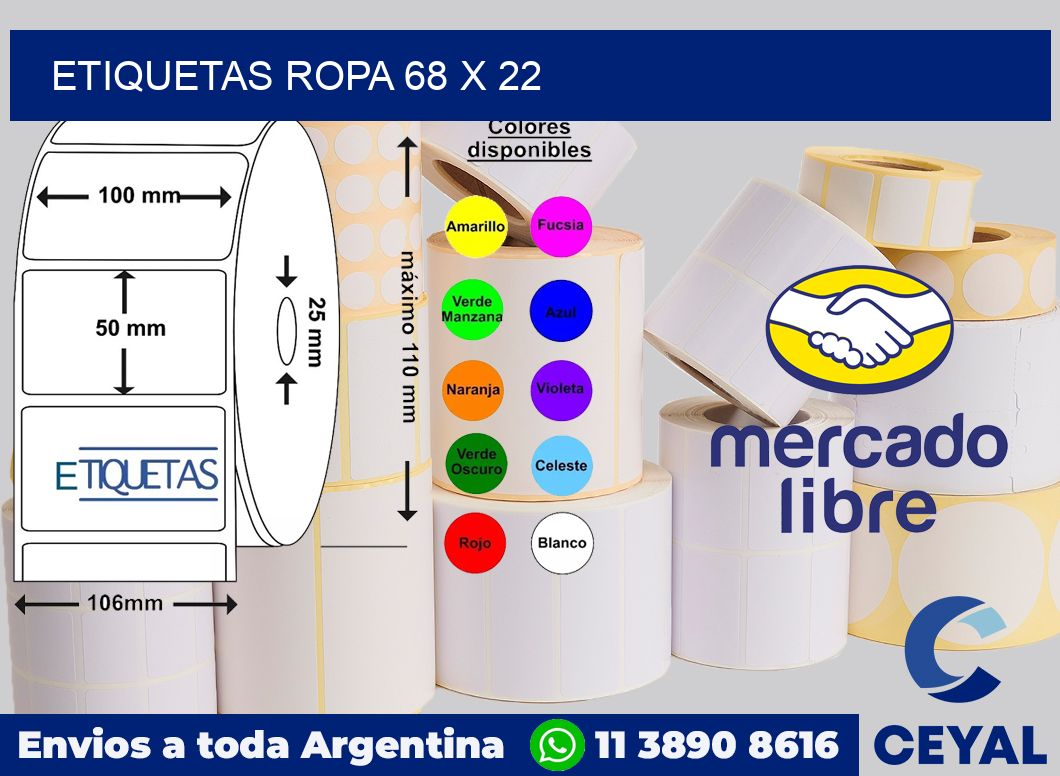 etiquetas ropa 68 x 22