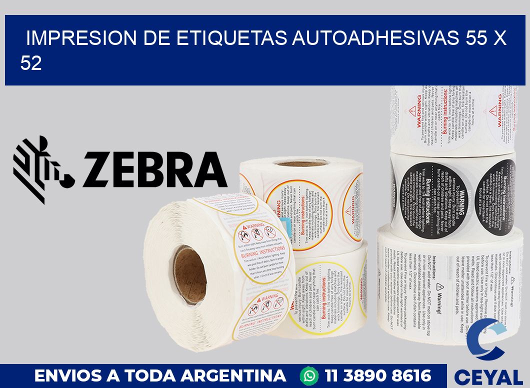 impresion de etiquetas autoadhesivas 55 x 52