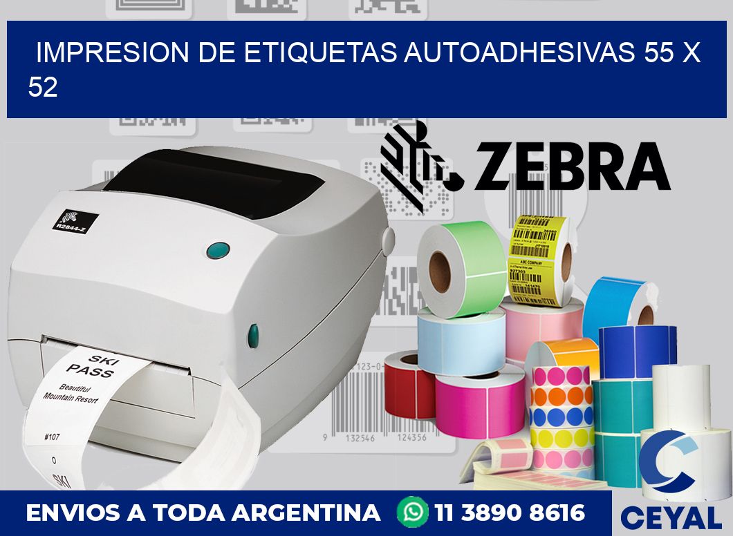 impresion de etiquetas autoadhesivas 55 x 52