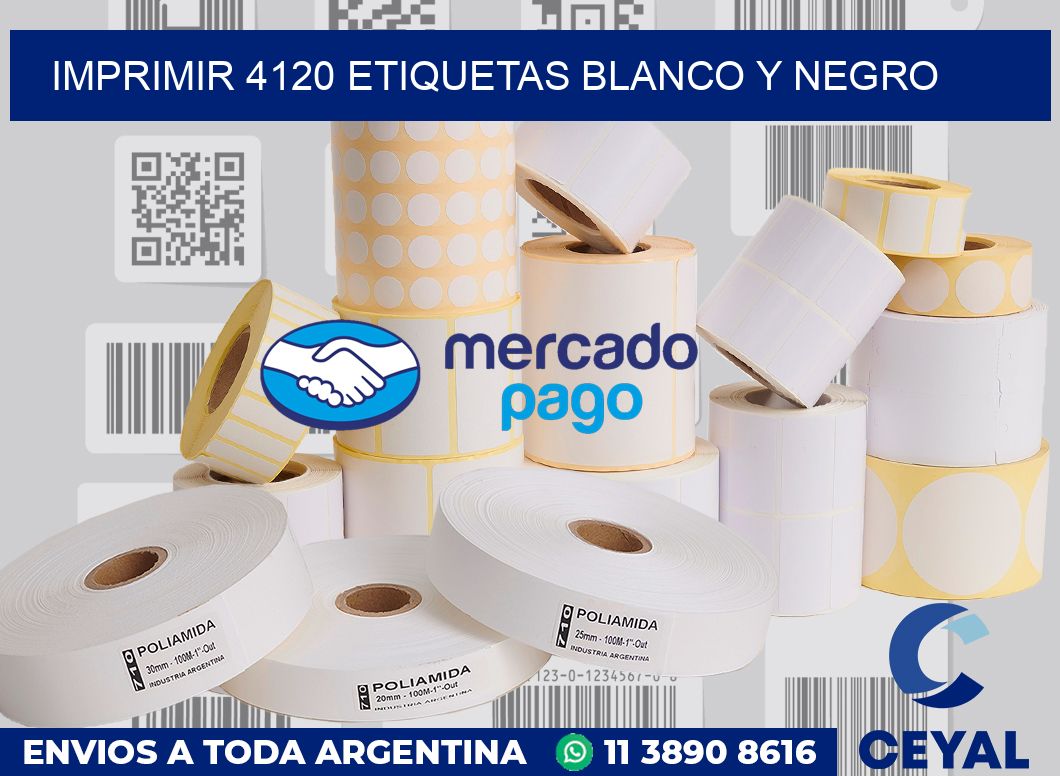 imprimir 4120 etiquetas blanco y negro