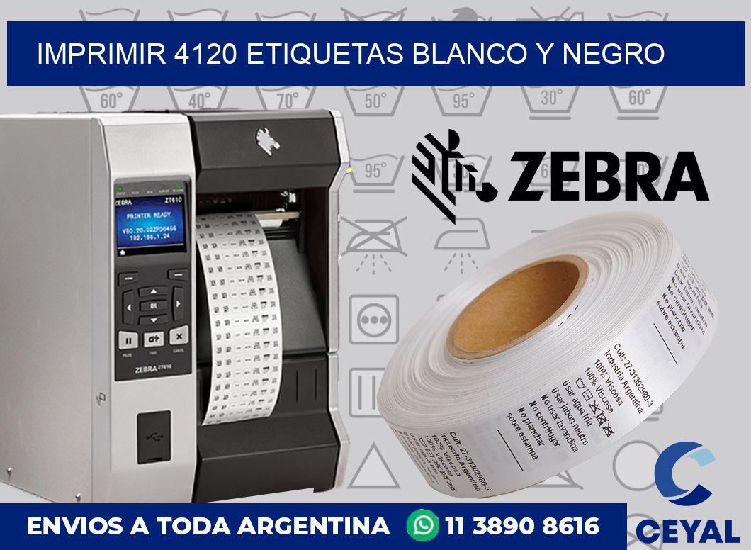 imprimir 4120 etiquetas blanco y negro