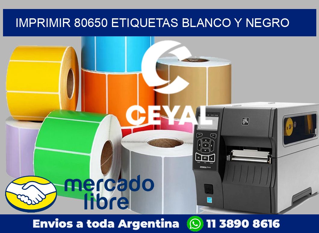 imprimir 80650 etiquetas blanco y negro