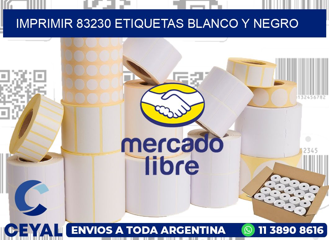 imprimir 83230 etiquetas blanco y negro