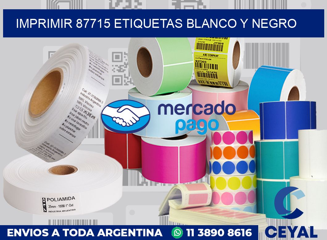 imprimir 87715 etiquetas blanco y negro