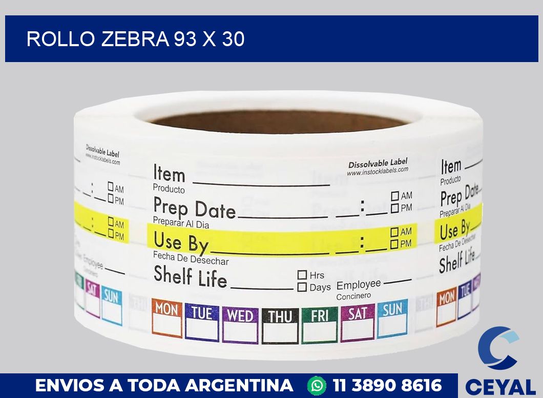 rollo zebra 93 x 30