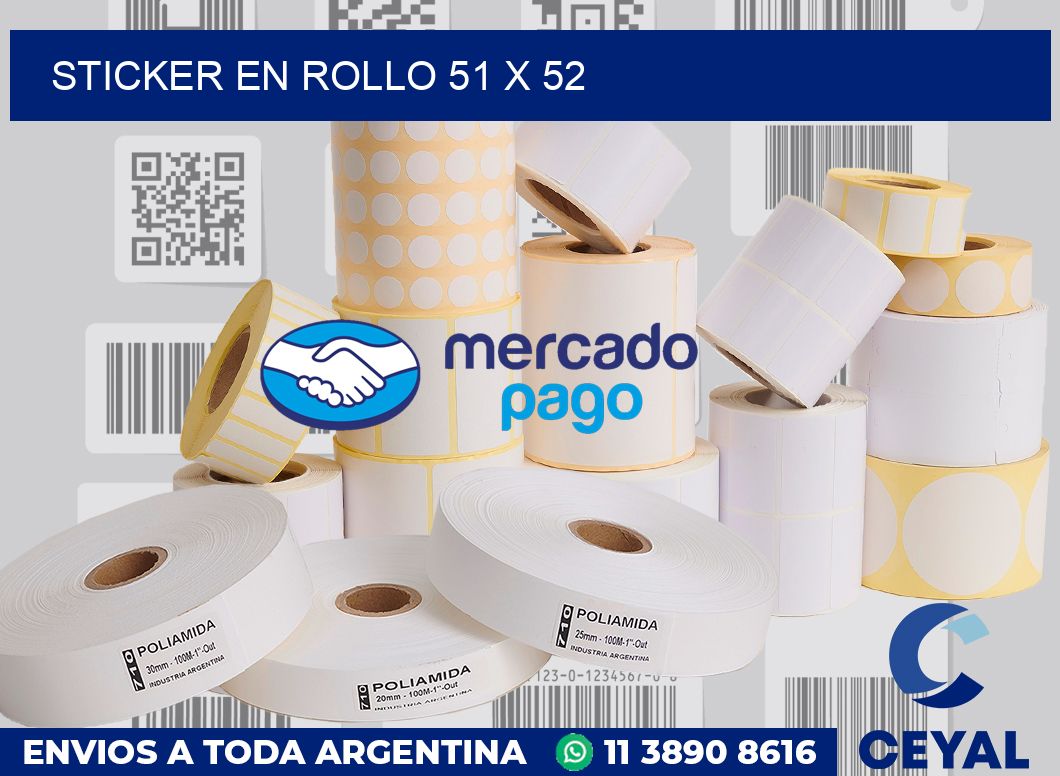 sticker en rollo 51 x 52