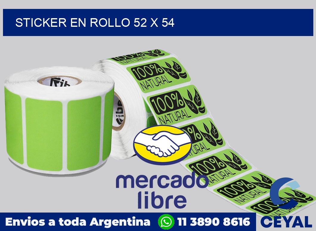 sticker en rollo 52 x 54