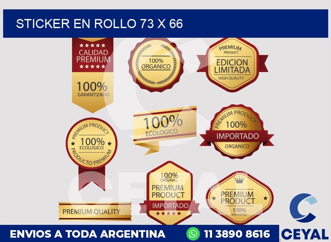 sticker en rollo 73 x 66