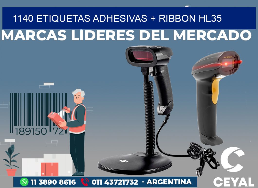1140 ETIQUETAS ADHESIVAS + RIBBON HL35