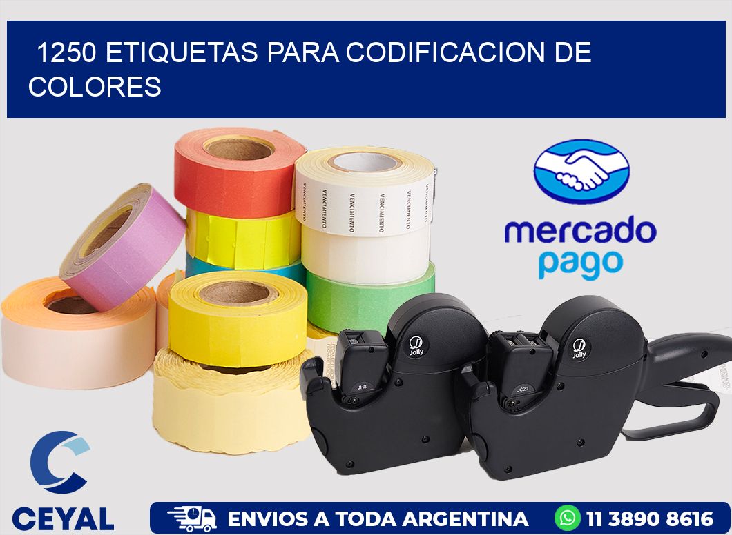 1250 ETIQUETAS PARA CODIFICACION DE COLORES