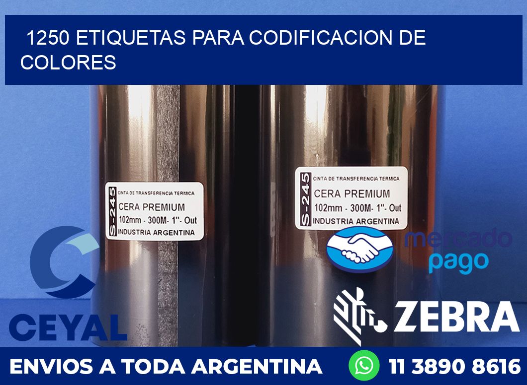 1250 ETIQUETAS PARA CODIFICACION DE COLORES