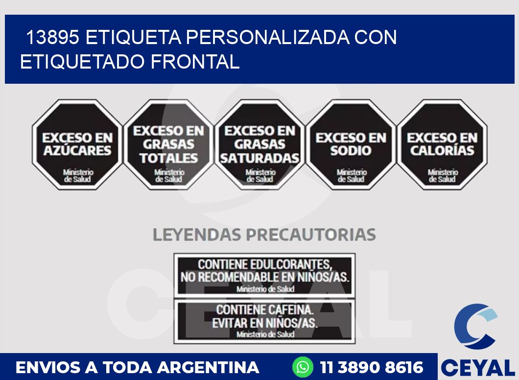 13895 ETIQUETA PERSONALIZADA CON ETIQUETADO FRONTAL
