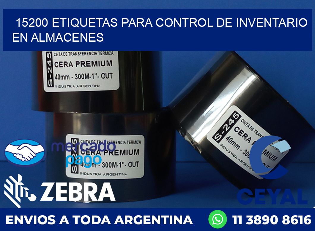 15200 ETIQUETAS PARA CONTROL DE INVENTARIO EN ALMACENES