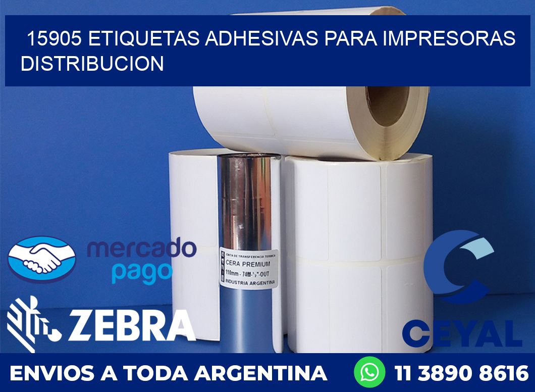 15905 ETIQUETAS ADHESIVAS PARA IMPRESORAS DISTRIBUCION
