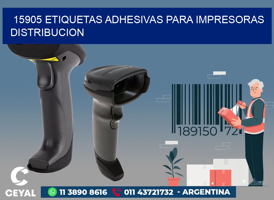 15905 ETIQUETAS ADHESIVAS PARA IMPRESORAS DISTRIBUCION
