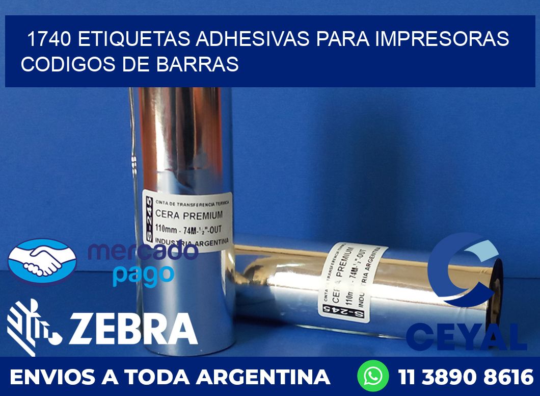 1740 ETIQUETAS ADHESIVAS PARA IMPRESORAS CODIGOS DE BARRAS