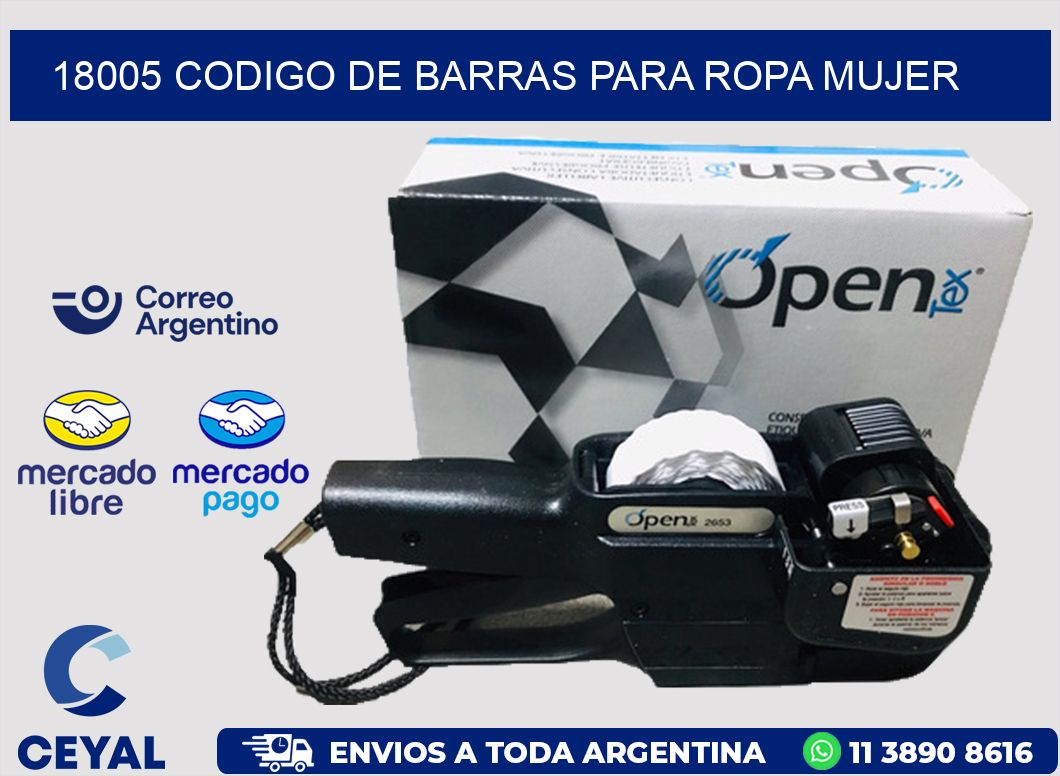 18005 CODIGO DE BARRAS PARA ROPA MUJER