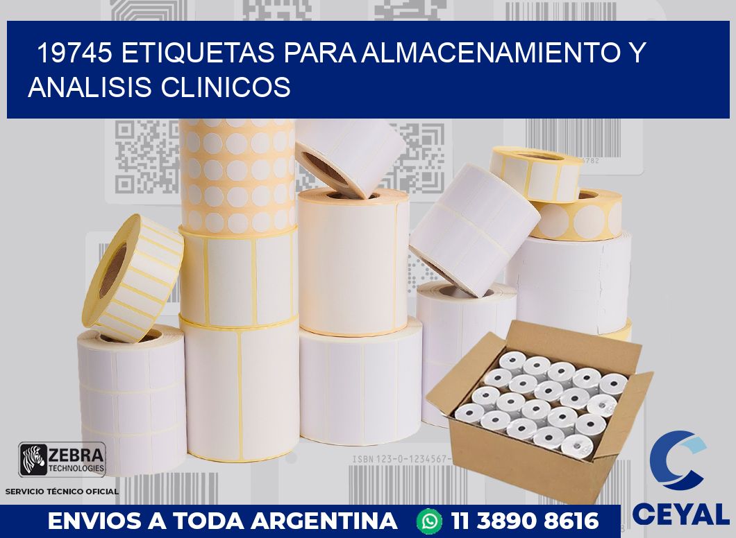 19745 ETIQUETAS PARA ALMACENAMIENTO Y ANALISIS CLINICOS