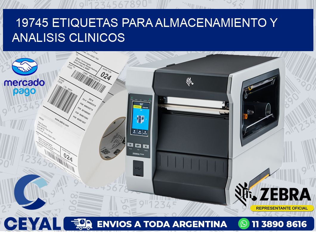 19745 ETIQUETAS PARA ALMACENAMIENTO Y ANALISIS CLINICOS