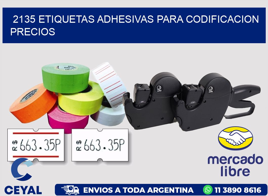2135 ETIQUETAS ADHESIVAS PARA CODIFICACION PRECIOS