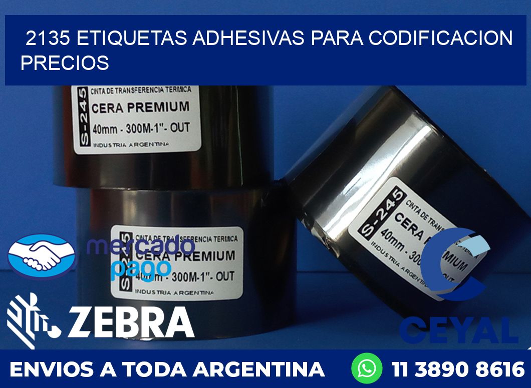 2135 ETIQUETAS ADHESIVAS PARA CODIFICACION PRECIOS