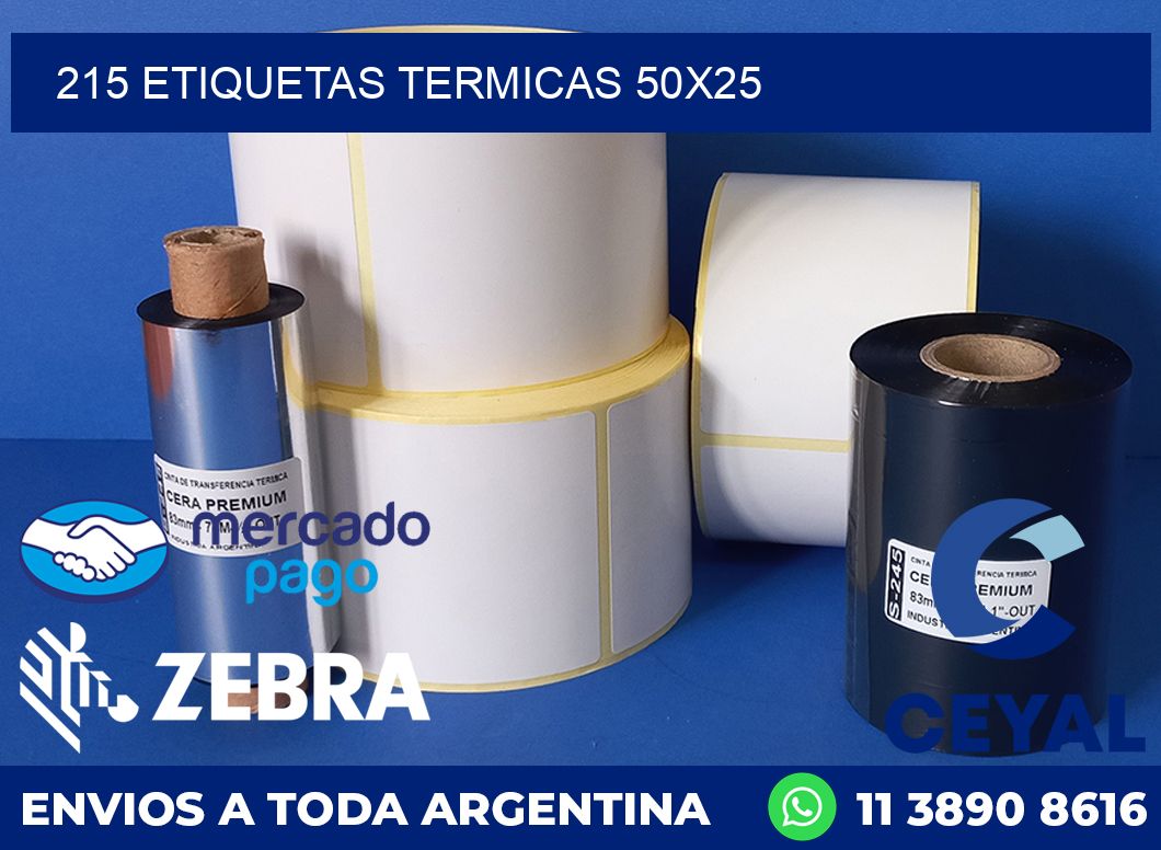 215 ETIQUETAS TERMICAS 50X25