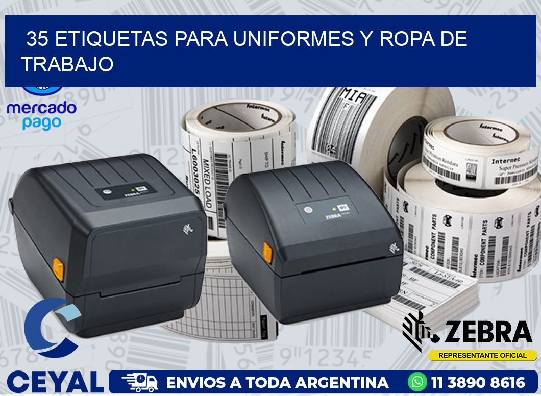 35 ETIQUETAS PARA UNIFORMES Y ROPA DE TRABAJO
