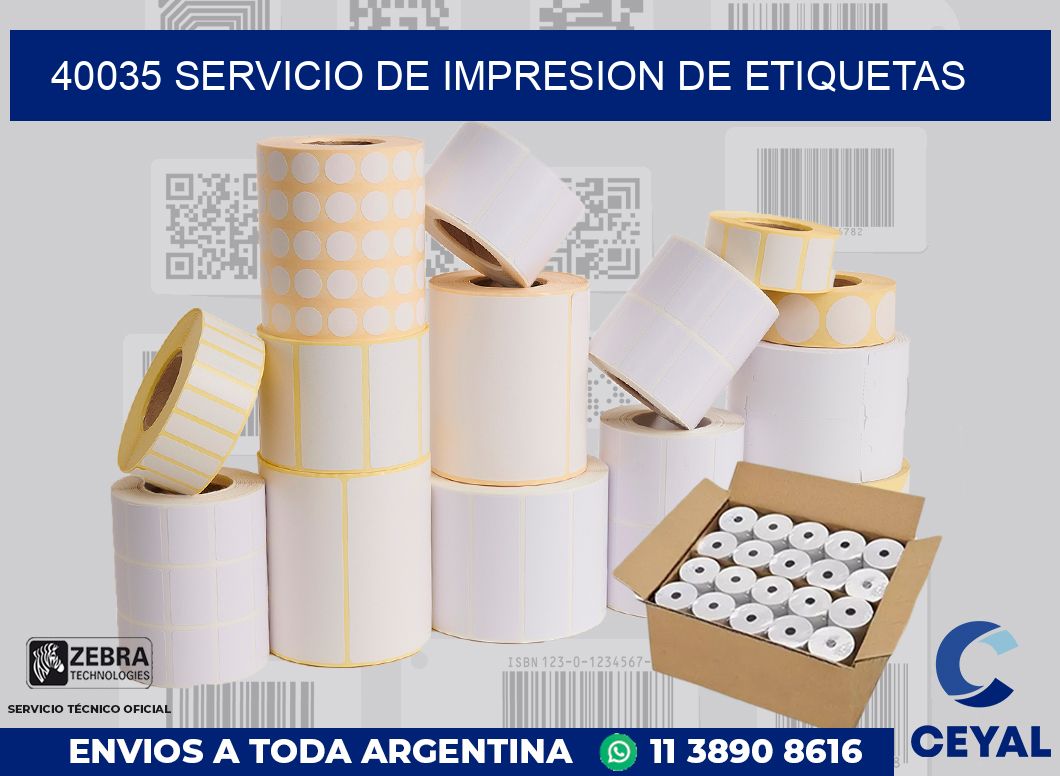 40035 SERVICIO DE IMPRESION DE ETIQUETAS